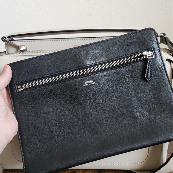 Fendi Cream Leather Dotcom Shoulder Bag Medium - Picture 11 of 16